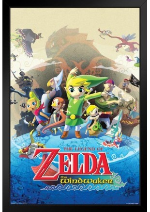 CADRE 11" X 18'' THE LEGEND OF ZELDA THE WIND WAKER  (NEUF)