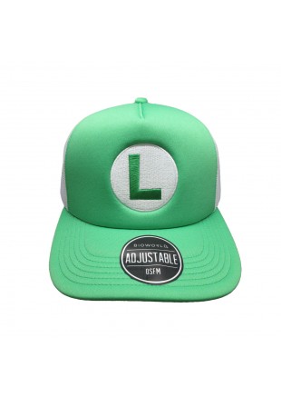 CASQUETTE AJUSTABLE SUPER MARIO LUIGI VERTE W/ MESH BACK  (NEUF)