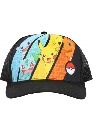 CASQUETTE POKEMON PIKACHU, BULBASAUR,CHARMANDER, SQUIRTLE ET PATCH POKEBALL POUR ENFANT  (NEUF)