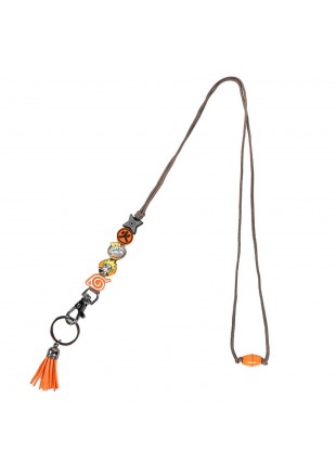 LANYARD PORTE CLÉ NARUTO SHIPPUDEN W/RUBBER CHARM BEADED  (NEUF)