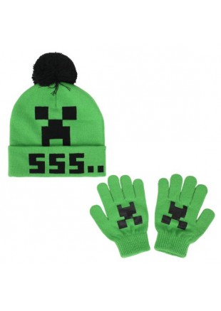 TUQUE ET GANTS MINECRAFT CREEPER  (NEUF)