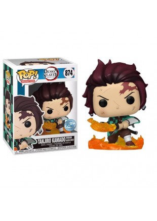 FIGURINE POP ANIMATION DEMON SLAYER #874 TANJIRO KAMADO AVEC HINOKAMI KAGURA DANCE)  (NEUF)