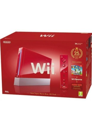 NINTENDO WII RED 25E ANNIVERSAIRE MARIO  (USAGÉ)